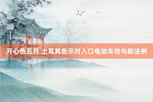 开心色五月 土耳其告示对入口电动车给与新法例