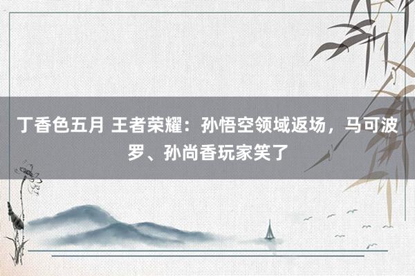 丁香色五月 王者荣耀：孙悟空领域返场，马可波罗、孙尚香玩家笑了