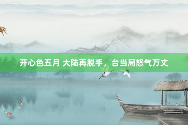 开心色五月 大陆再脱手，台当局怒气万丈
