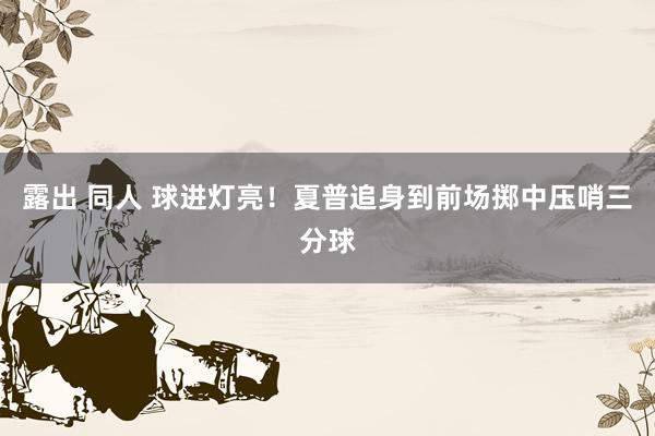 露出 同人 球进灯亮！夏普追身到前场掷中压哨三分球
