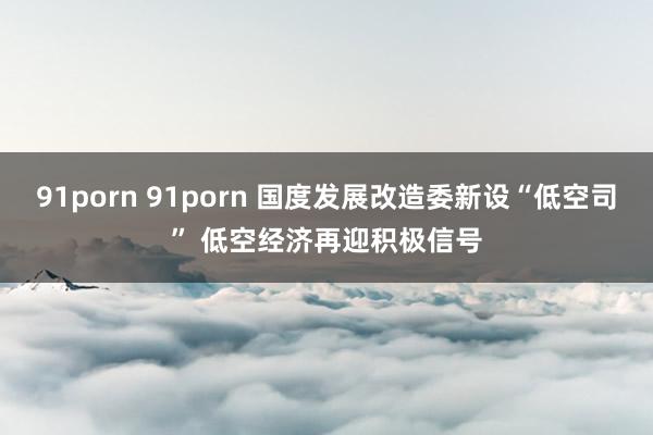 91porn 91porn 国度发展改造委新设“低空司” 低空经济再迎积极信号