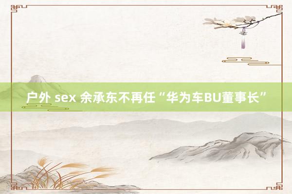 户外 sex 余承东不再任“华为车BU董事长”