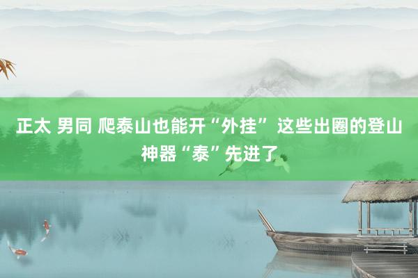 正太 男同 爬泰山也能开“外挂” 这些出圈的登山神器“泰”先进了